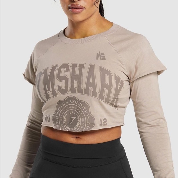 Gymshark Dusty Pink Long Sleeve Crop Top - Picture 5 of 7
